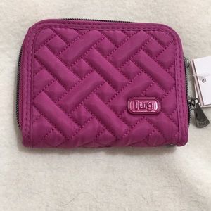 NWT Lug Wallet Mini Handspring RFID Orchid Pink (rare color)
